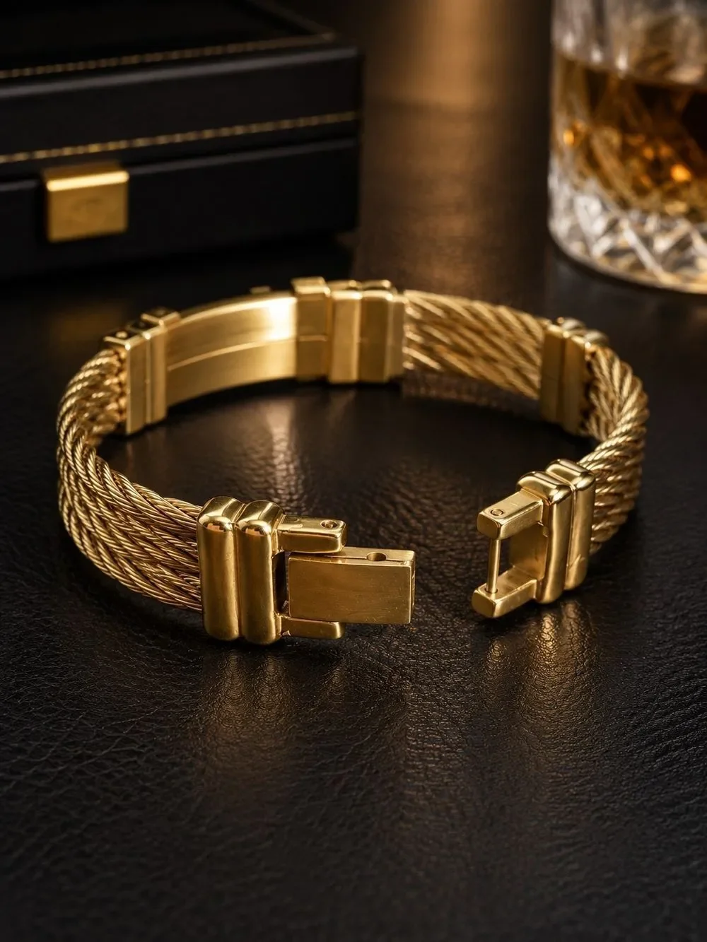 Gold Scorpion Cable Bracelet for Men
